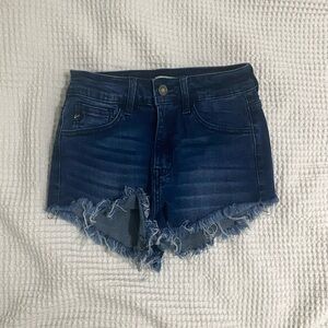 Denim Frayed Hem Women Shorts